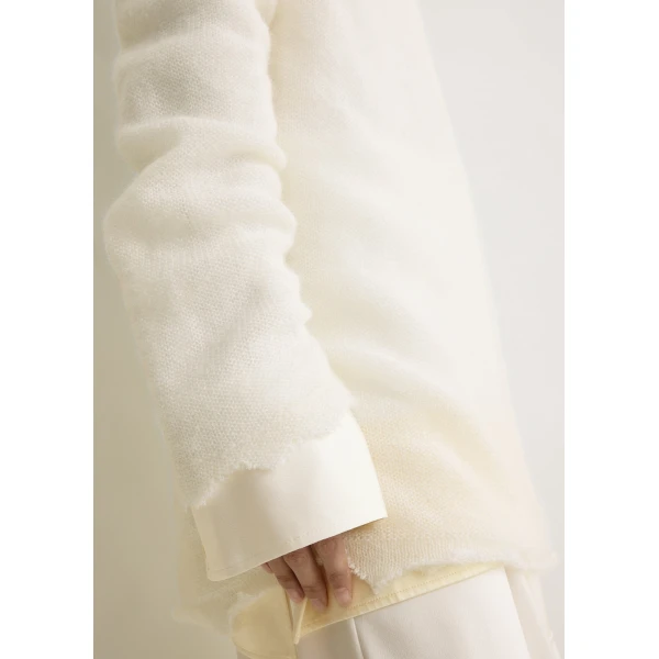 Totême Long open weave knit in Off-white - Knitwear - Scandinavian Minimalist Luxury at Coveti
