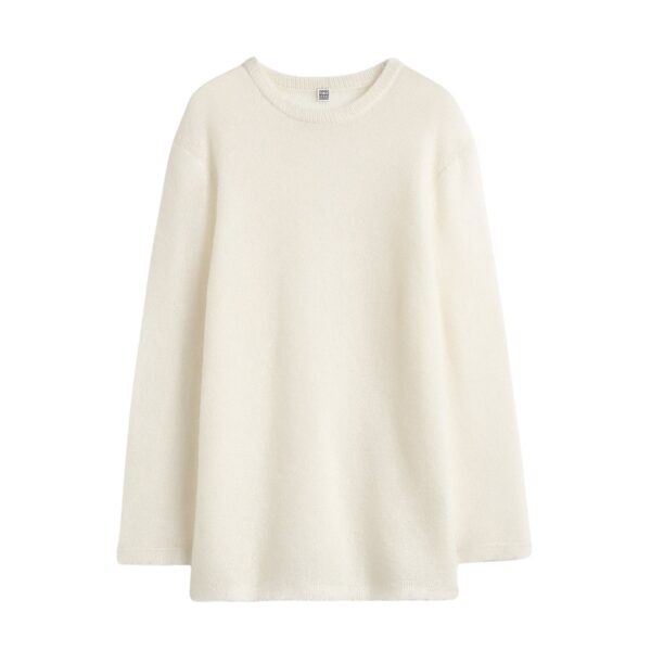 Totême Long open weave knit in Off-white - Knitwear - Scandinavian Minimalist Luxury at Coveti
