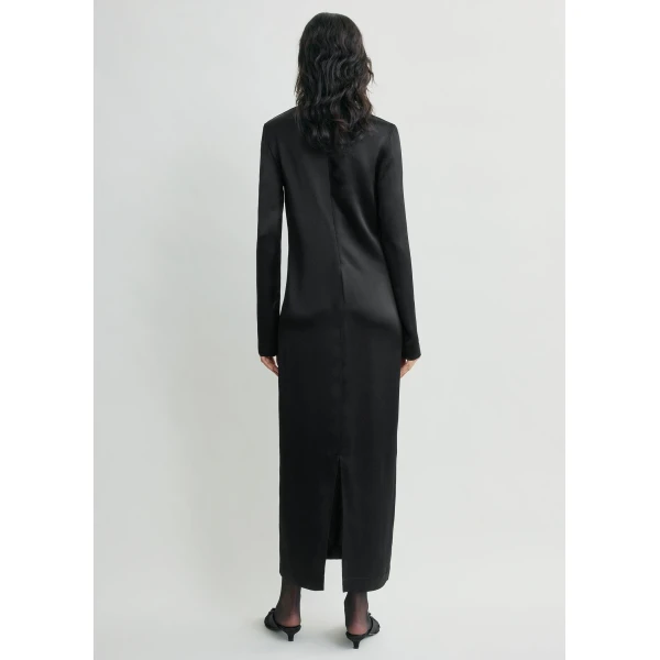 Totême Long satin dress in Black - Dresses - Scandinavian Minimalist Luxury at Coveti