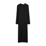 Totême Long satin dress in Black - Dresses - Scandinavian Minimalist Luxury at Coveti