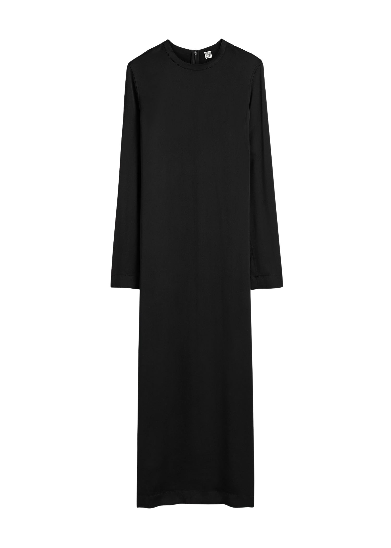 Totême Long satin dress in Black - Dresses - Scandinavian Minimalist Luxury at Coveti