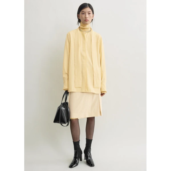 Totême Long scarf blouse in Champagne - Tops - Scandinavian Minimalist Luxury at Coveti