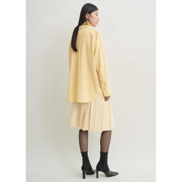 Totême Long scarf blouse in Champagne - Tops - Scandinavian Minimalist Luxury at Coveti