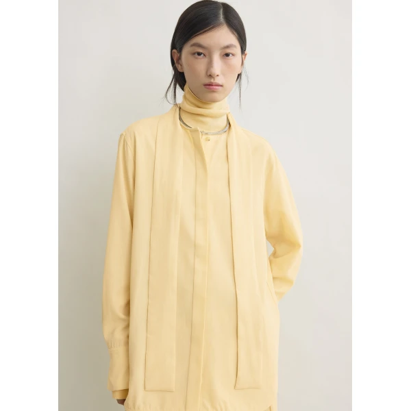 Totême Long scarf blouse in Champagne - Tops - Scandinavian Minimalist Luxury at Coveti