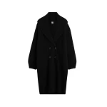 Totême Long shawl-lapel cardigan in Black - Knitwear - Scandinavian Minimalist Luxury at Coveti