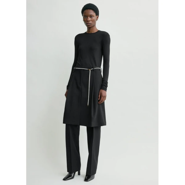 Totême Long-sleeve jersey top in Black - Tops - Scandinavian Minimalist Luxury at Coveti