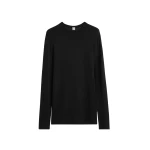 Totême Long-sleeve jersey top in Black - Tops - Scandinavian Minimalist Luxury at Coveti