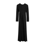 Totême Long-sleeve slouch waist dress in Black - Dresses - Scandinavian Minimalist Luxury at Coveti