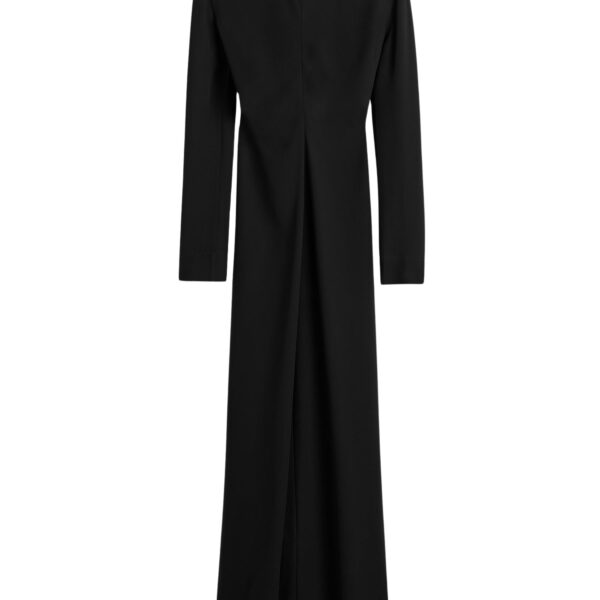 Totême Long-sleeve slouch waist dress in Black - Dresses - Scandinavian Minimalist Luxury at Coveti