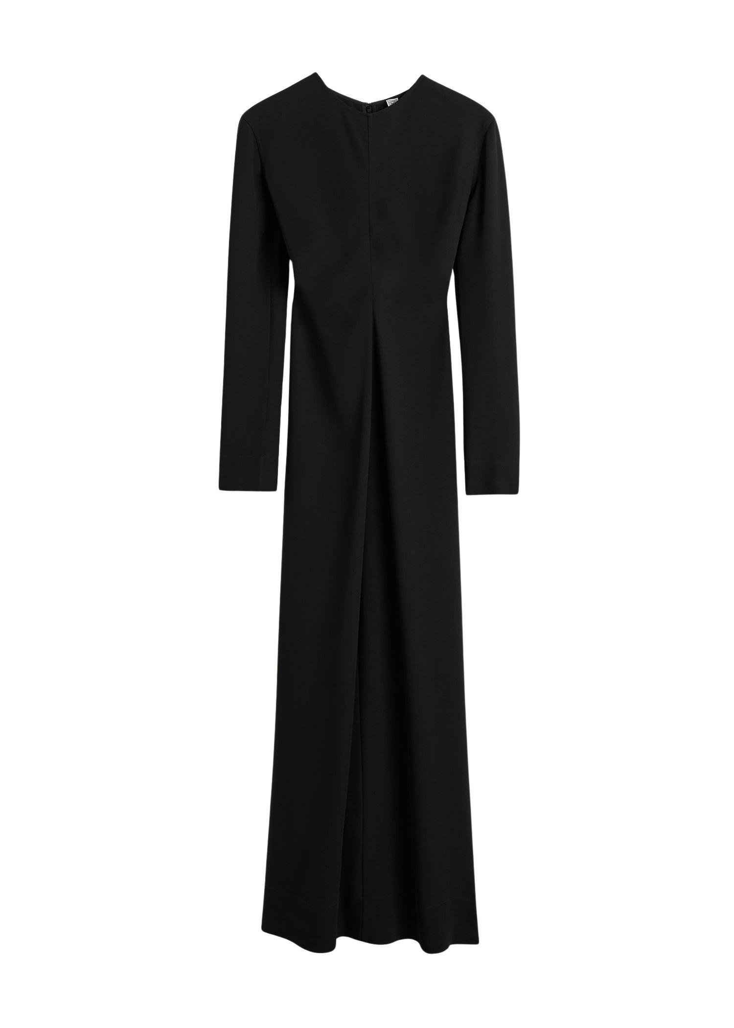 Totême Long-sleeve slouch waist dress in Black - Dresses - Scandinavian Minimalist Luxury at Coveti