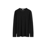 Totême Long-sleeve tee knit in Black - Knitwear - Scandinavian Minimalist Luxury at Coveti