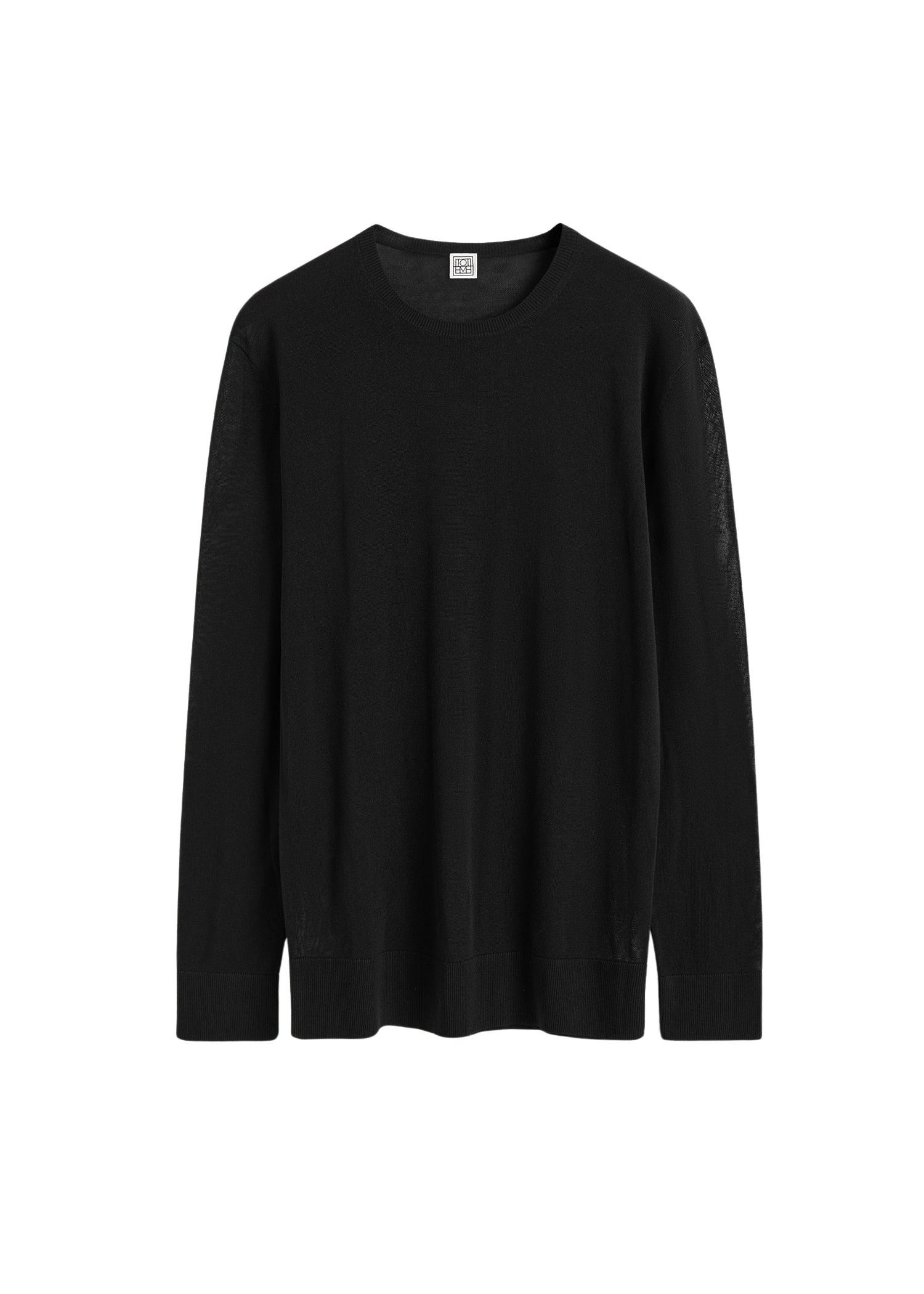 Totême Long-sleeve tee knit in Black - Knitwear - Scandinavian Minimalist Luxury at Coveti