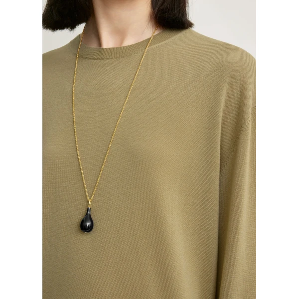 Totême Long-sleeve tee knit in Desert - Knitwear - Scandinavian Minimalist Luxury at Coveti
