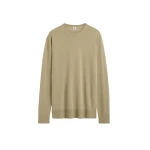 Totême Long-sleeve tee knit in Desert - Knitwear - Scandinavian Minimalist Luxury at Coveti