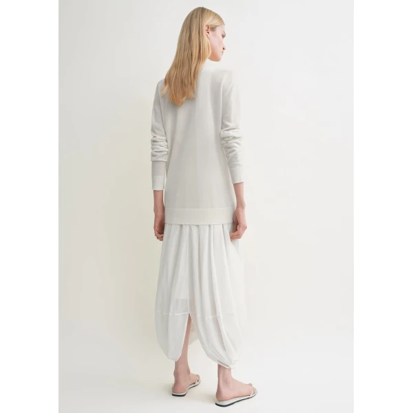 Totême Long-sleeve tee knit in White - Knitwear - Scandinavian Minimalist Luxury at Coveti