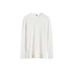 Totême Long-sleeve tee knit in White - Knitwear - Scandinavian Minimalist Luxury at Coveti