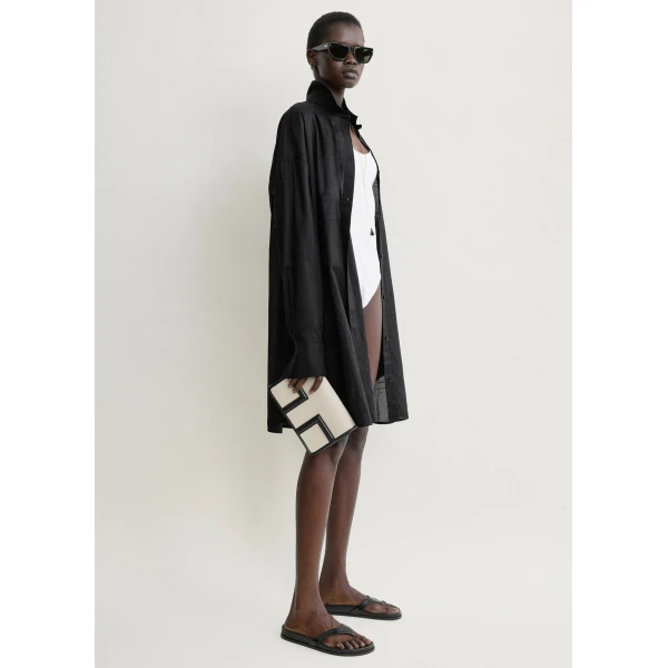 Totême Long summer shirt in Black - Dresses - Scandinavian Minimalist Luxury at Coveti