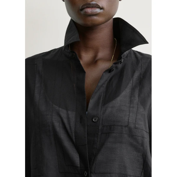 Totême Long summer shirt in Black - Dresses - Scandinavian Minimalist Luxury at Coveti