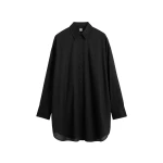 Totême Long summer shirt in Black - Dresses - Scandinavian Minimalist Luxury at Coveti