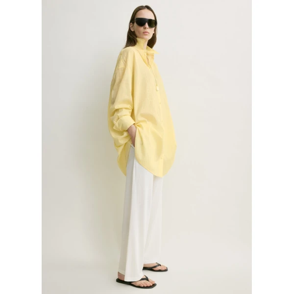Totême Long summer shirt in Buttercup - Dresses - Scandinavian Minimalist Luxury at Coveti