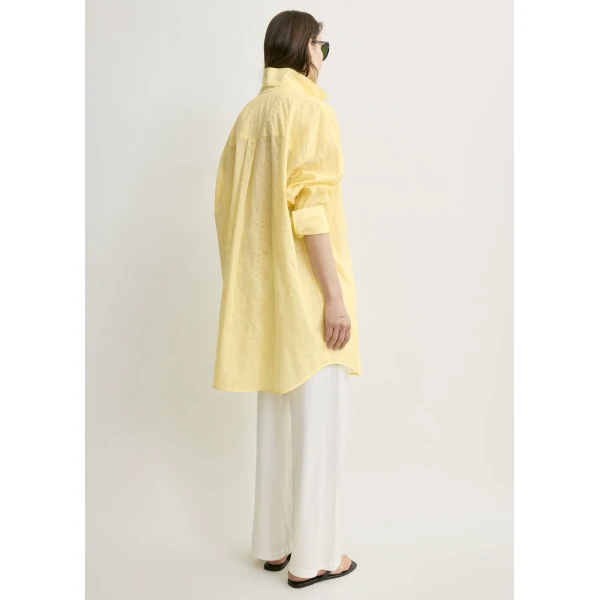 Totême Long summer shirt in Buttercup - Dresses - Scandinavian Minimalist Luxury at Coveti