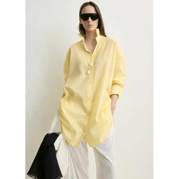 Totême Long summer shirt in Buttercup - Dresses - Scandinavian Minimalist Luxury at Coveti