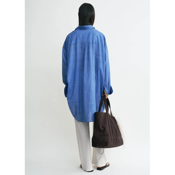 Totême Long summer shirt in Cobalt - Dresses - Scandinavian Minimalist Luxury at Coveti