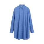Totême Long summer shirt in Cobalt - Dresses - Scandinavian Minimalist Luxury at Coveti