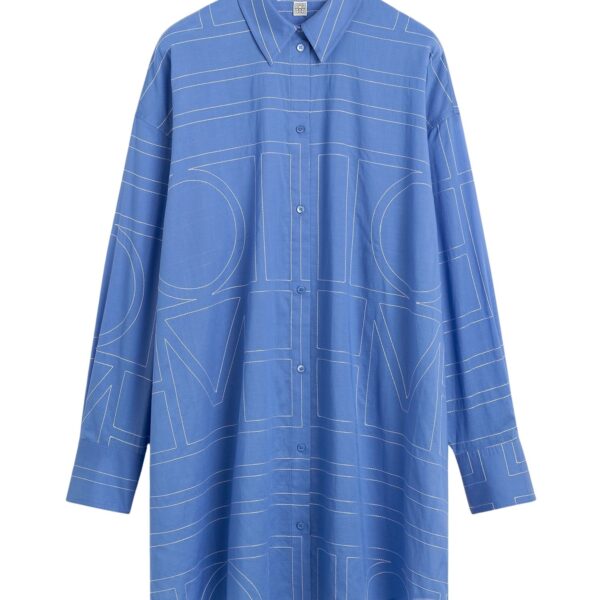 Totême Long summer shirt in Cobalt - Dresses - Scandinavian Minimalist Luxury at Coveti