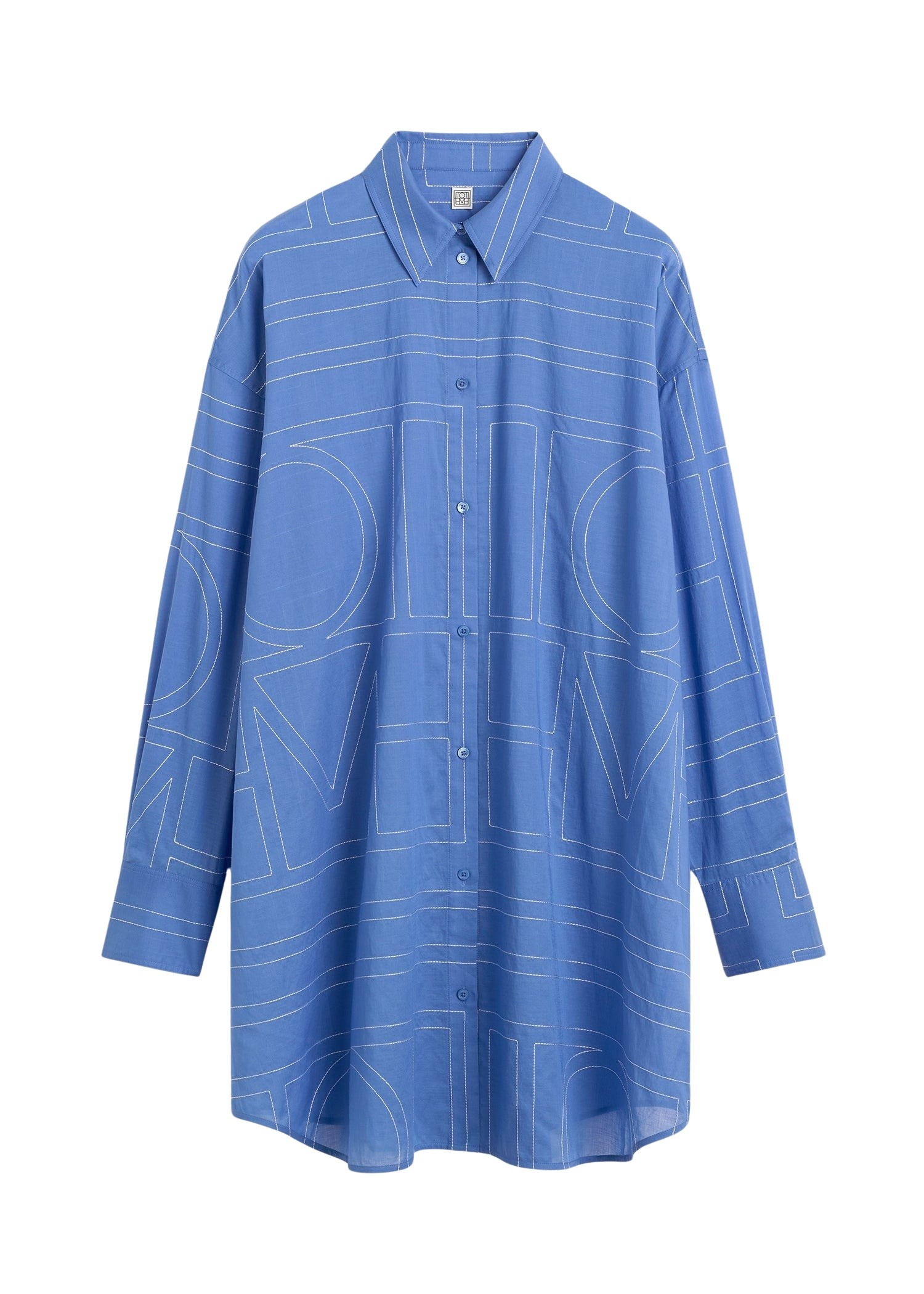 Totême Long summer shirt in Cobalt - Dresses - Scandinavian Minimalist Luxury at Coveti