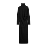 Totême Long twist dress in Black - Dresses - Scandinavian Minimalist Luxury at Coveti