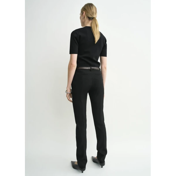 Totême Low-waist slim evening trousers in Black - Pants - Scandinavian Minimalist Luxury at Coveti