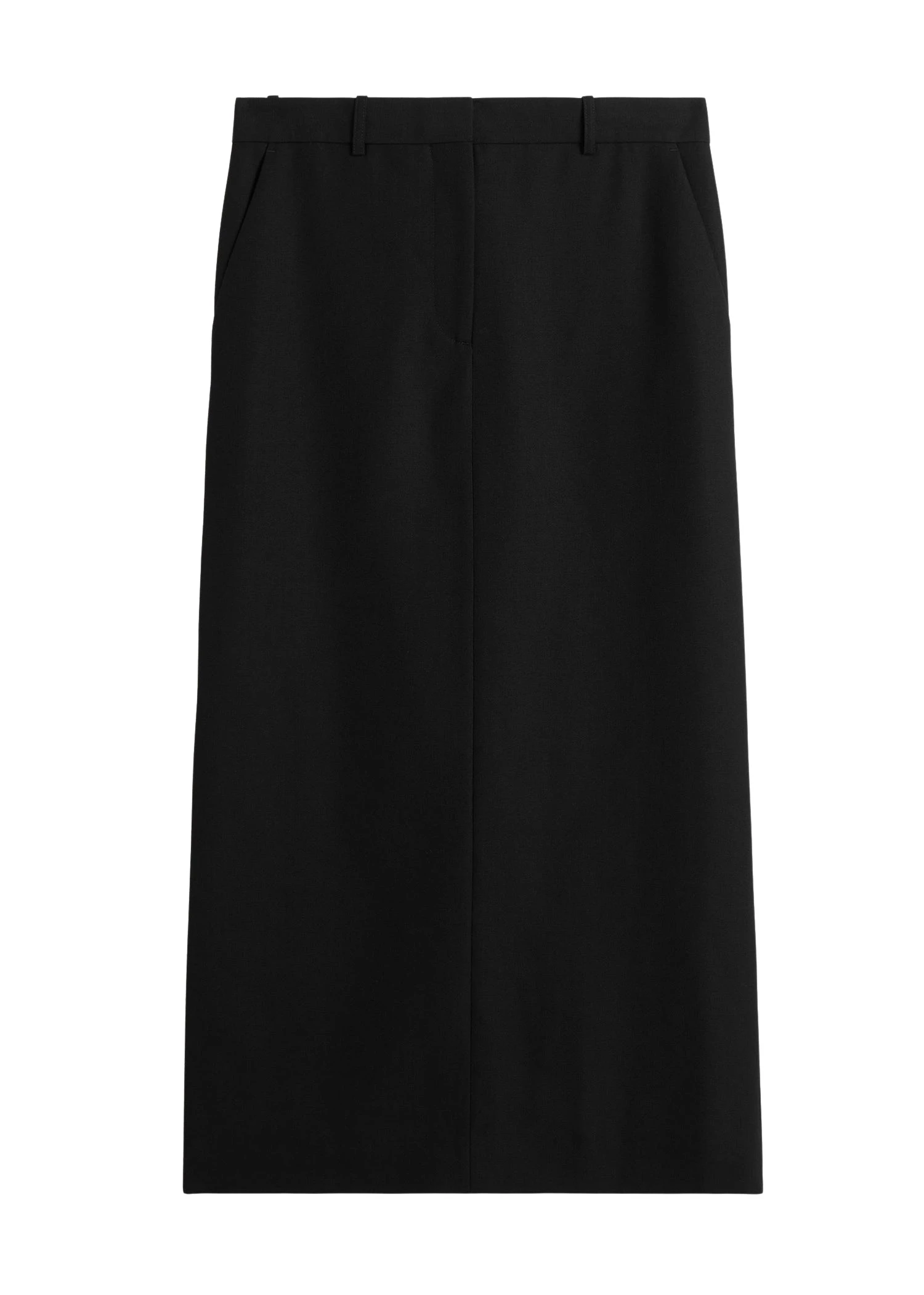 Toteme-Low-waist-straight-skirt-in-Black67460_nobg Totême Low-waist straight skirt in Black - Skirts - Scandinavian Minimalist Luxury at Coveti