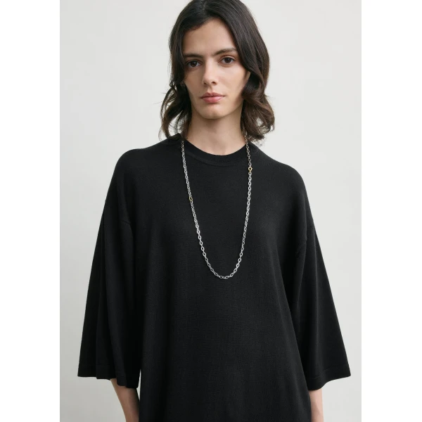 Totême Merino knit tee dress in Black - Dresses - Scandinavian Minimalist Luxury at Coveti