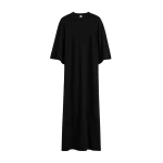 Totême Merino knit tee dress in Black - Dresses - Scandinavian Minimalist Luxury at Coveti