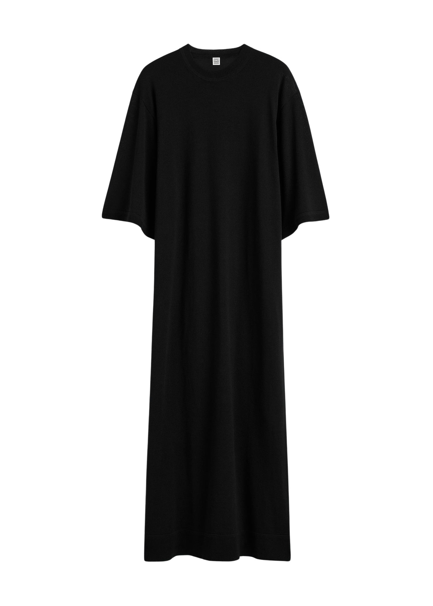 Totême Merino knit tee dress in Black - Dresses - Scandinavian Minimalist Luxury at Coveti