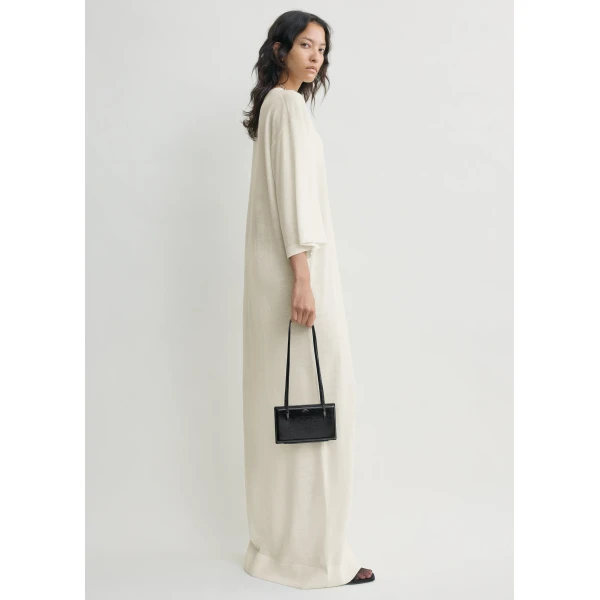 Totême Merino knit tee dress in Ecru - Dresses - Scandinavian Minimalist Luxury at Coveti