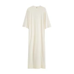 Totême Merino knit tee dress in Ecru - Dresses - Scandinavian Minimalist Luxury at Coveti