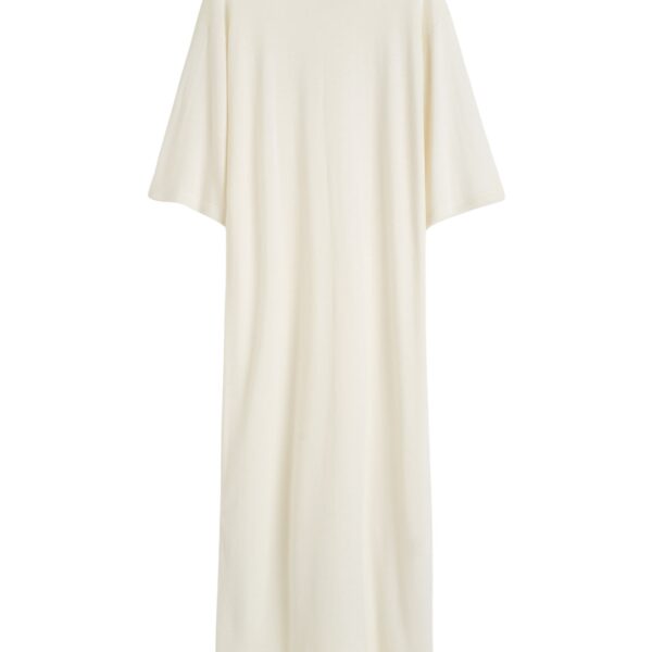 Totême Merino knit tee dress in Ecru - Dresses - Scandinavian Minimalist Luxury at Coveti
