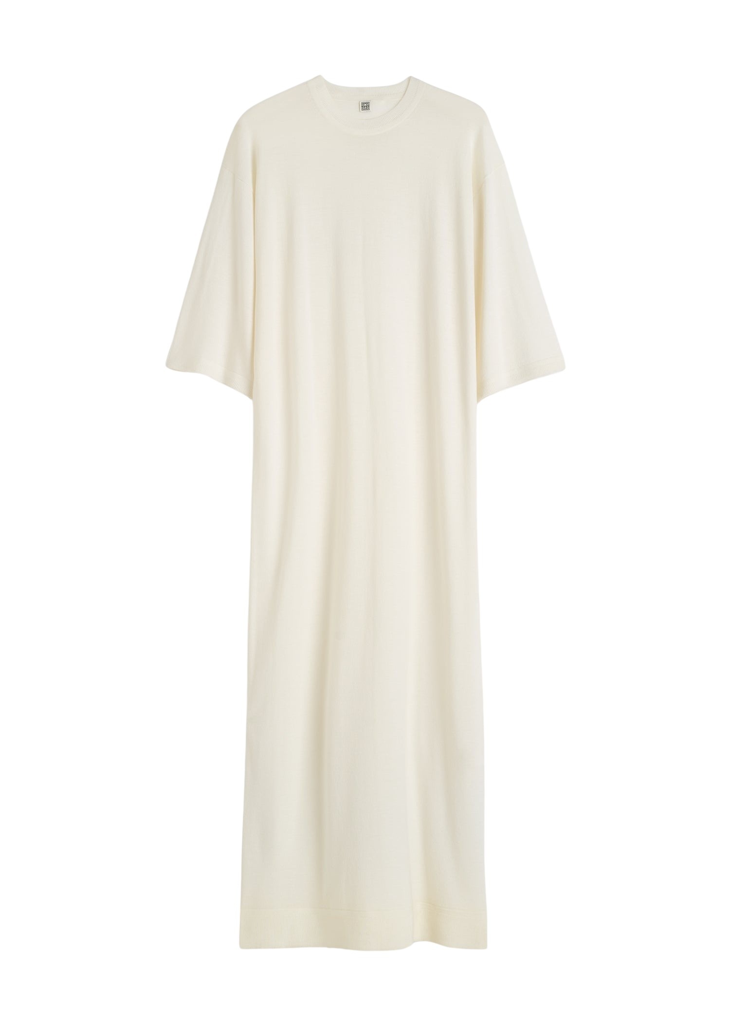 Totême Merino knit tee dress in Ecru - Dresses - Scandinavian Minimalist Luxury at Coveti