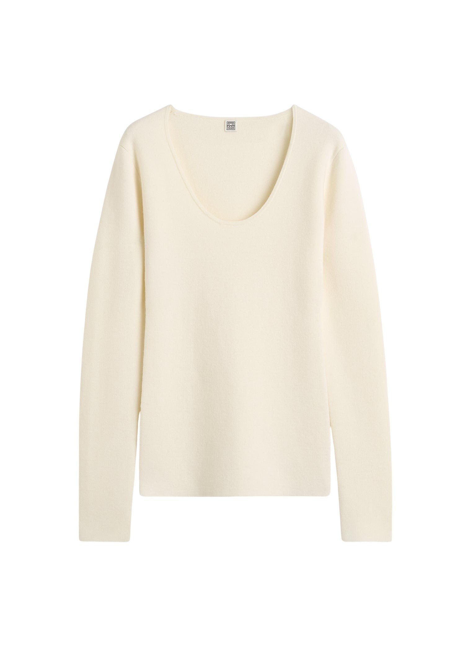 Totême Merino knit top in Ecru - Knitwear - Scandinavian Minimalist Luxury at Coveti