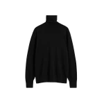 Totême Merino turtleneck in Black - Knitwear - Scandinavian Minimalist Luxury at Coveti
