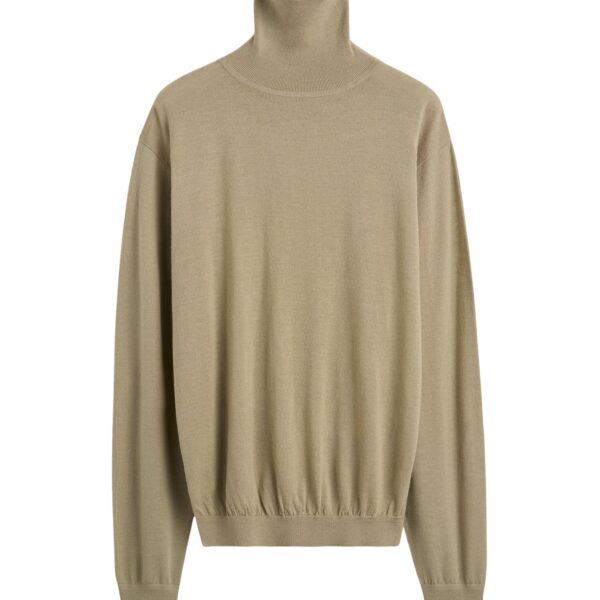 Totême Merino turtleneck in Desert - Knitwear - Scandinavian Minimalist Luxury at Coveti