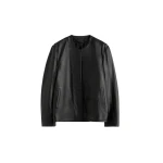 Totême Minimal biker jacket in Black - Jackets - Scandinavian Minimalist Luxury at Coveti