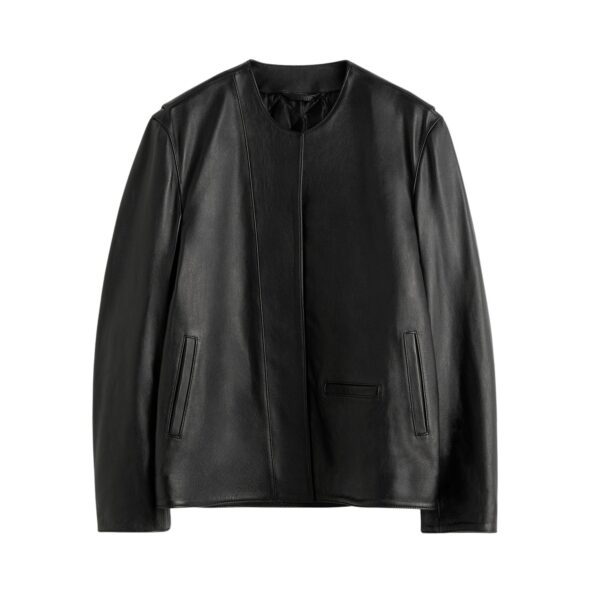 Totême Minimal biker jacket in Black - Jackets - Scandinavian Minimalist Luxury at Coveti