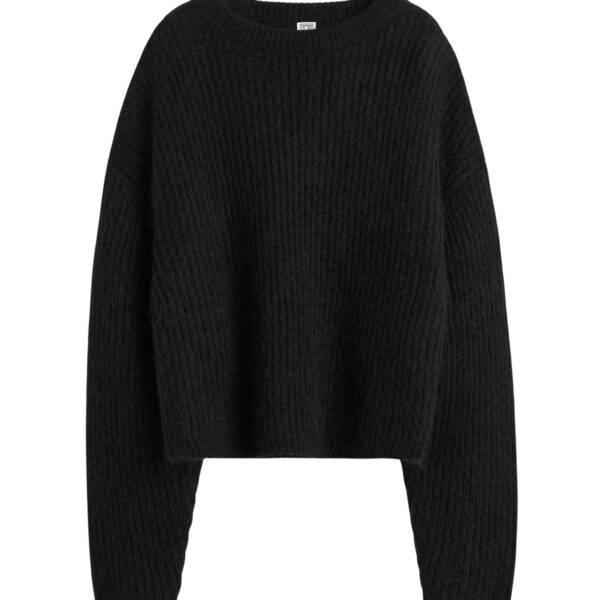 Totême Mohair blend rib knit in Black - Knitwear - Scandinavian Minimalist Luxury at Coveti