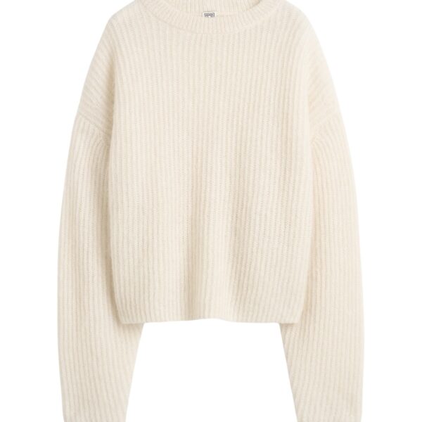 Totême Mohair blend rib knit in Ecru - Knitwear - Scandinavian Minimalist Luxury at Coveti