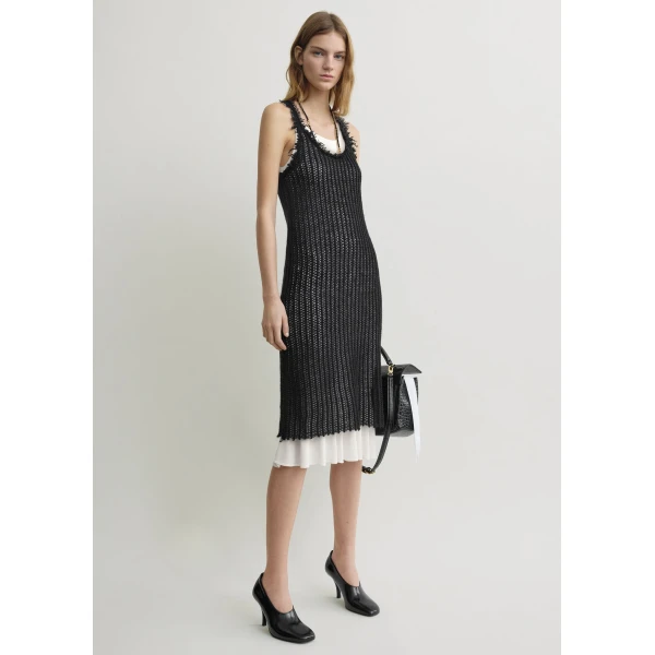 Totême Mohair knit tank dress in Black - Dresses - Scandinavian Minimalist Luxury at Coveti