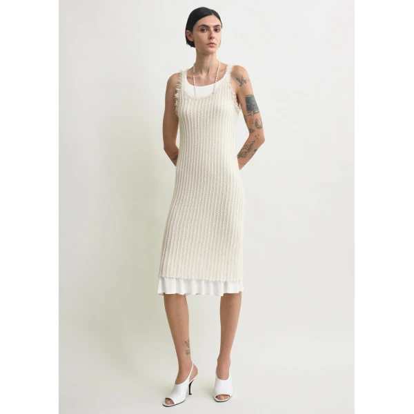 Totême Mohair knit tank dress in Off-white - Dresses - Scandinavian Minimalist Luxury at Coveti
