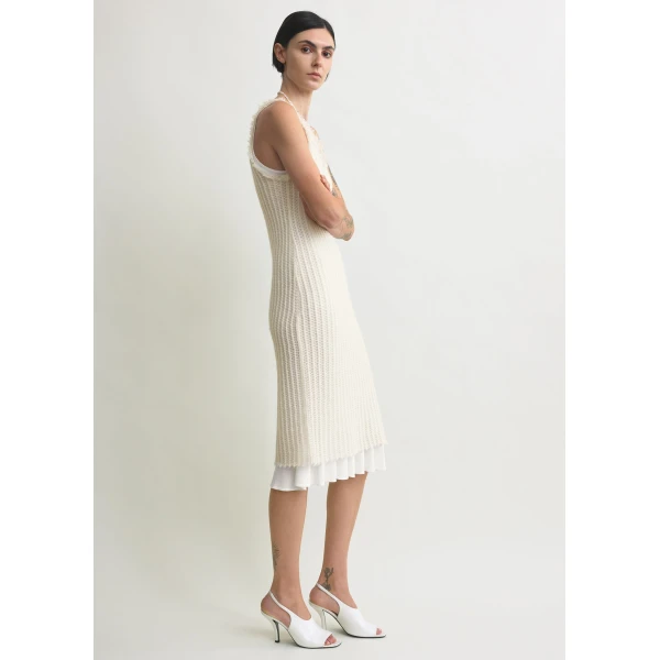 Totême Mohair knit tank dress in Off-white - Dresses - Scandinavian Minimalist Luxury at Coveti